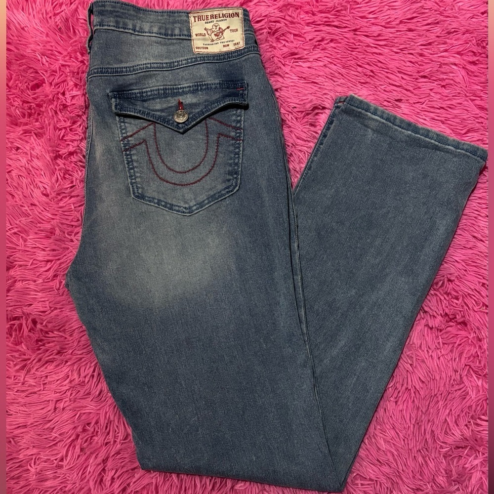 True Religion Mid Rise Straight Jean Women Size 34